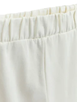 Set tuta felpa zip con cappuccio e jogger con logo paillettes bianco