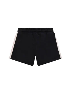 Shorts in felpa con ricamo nero