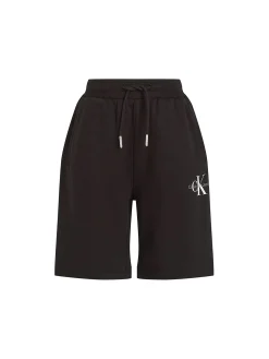 Shorts kids in felpa logo monogram nero