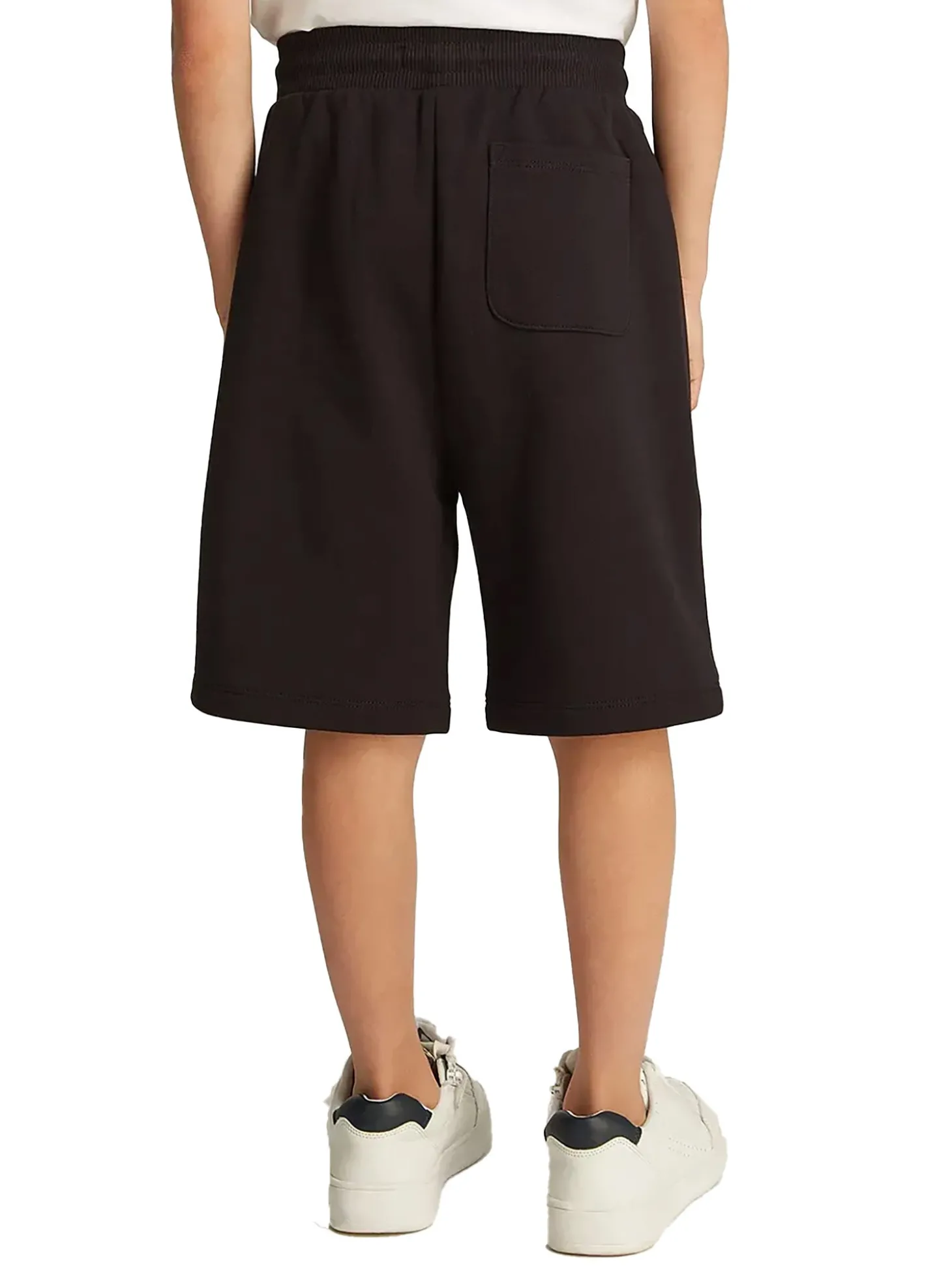 Shorts kids in felpa logo monogram nero