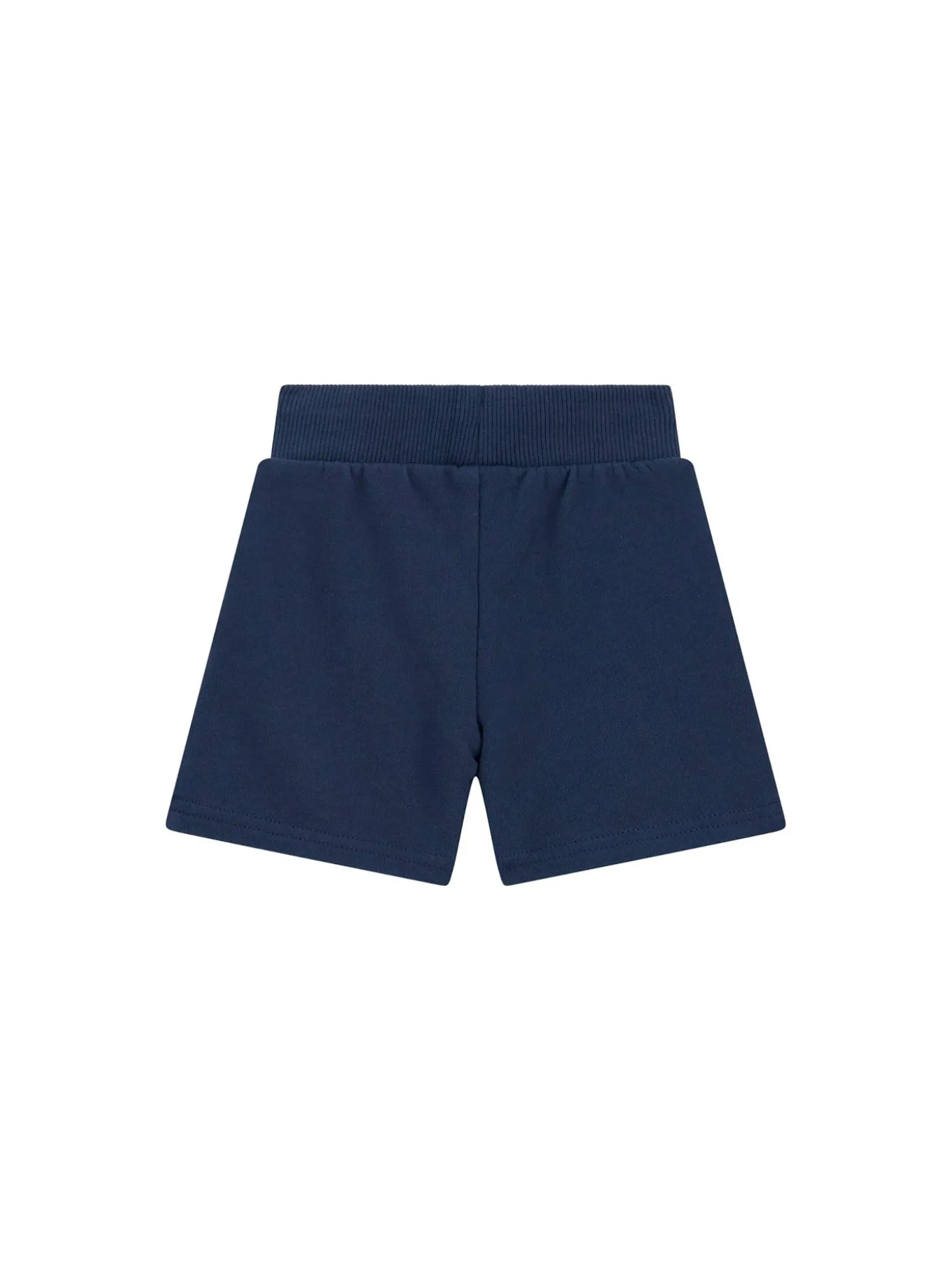 Shorts neonato in felpa con stampa teddy blu