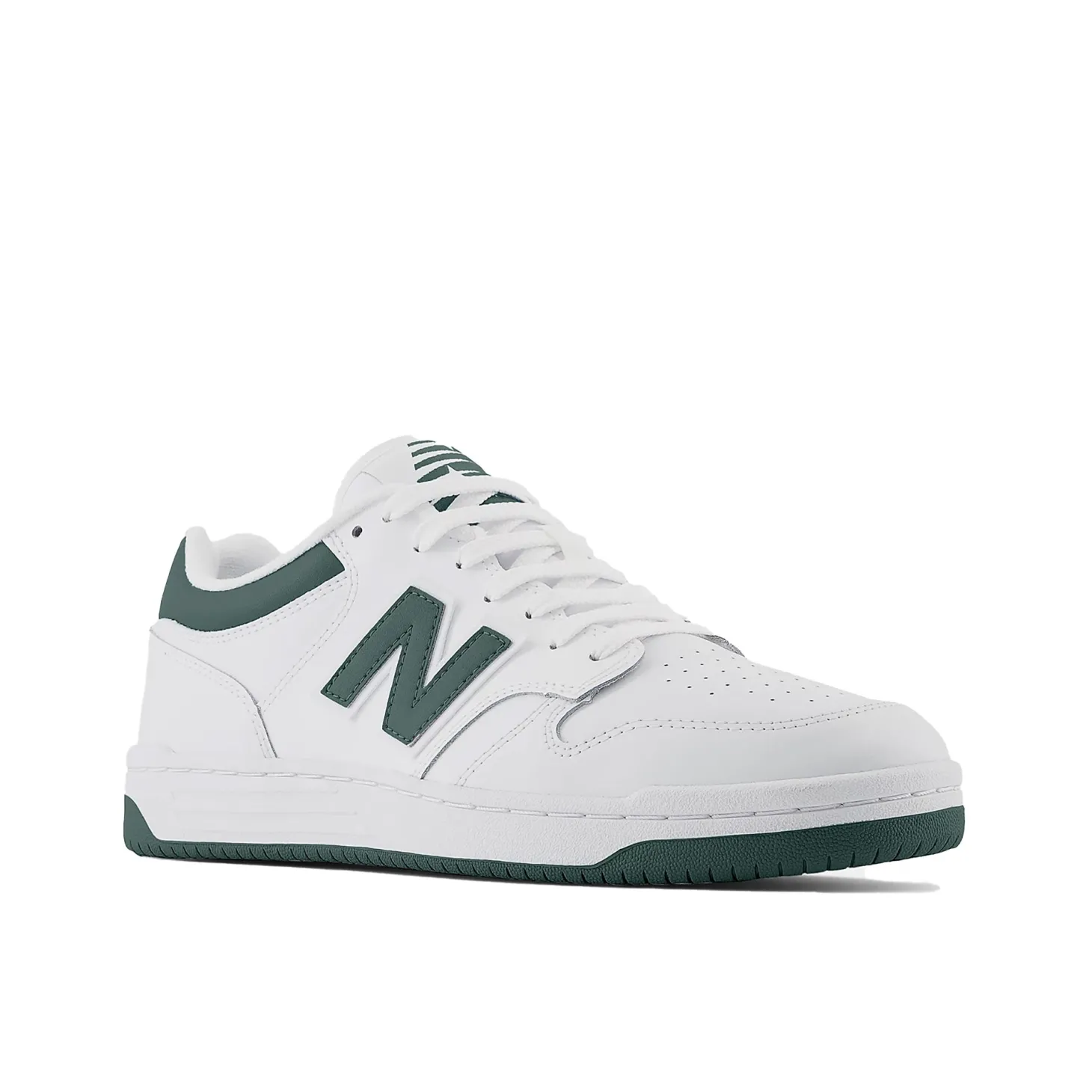 SNEAKER BB480 PELLE/TEXTILE BIANCO/VERDE