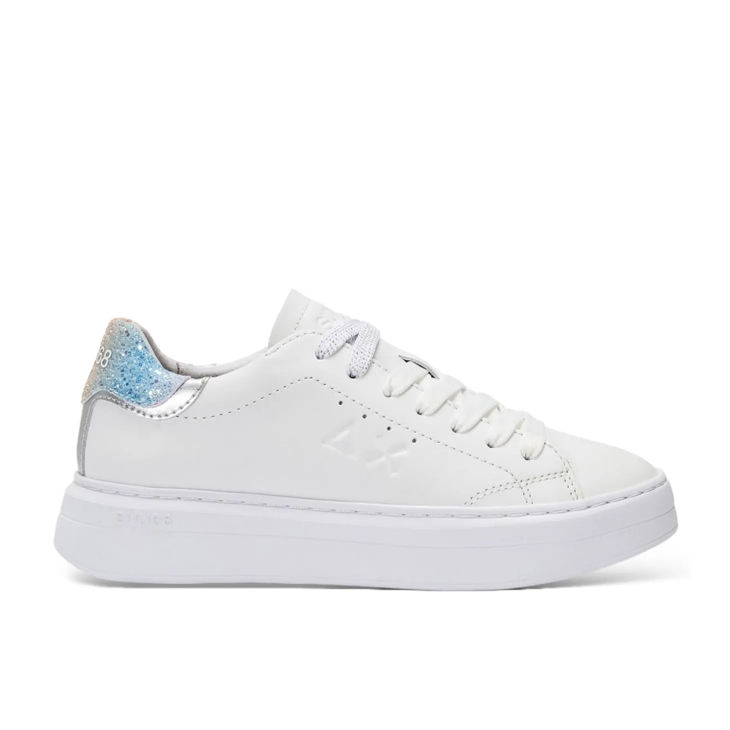 SNEAKER GRACE LeaTHER BIANCO/ARGENTO