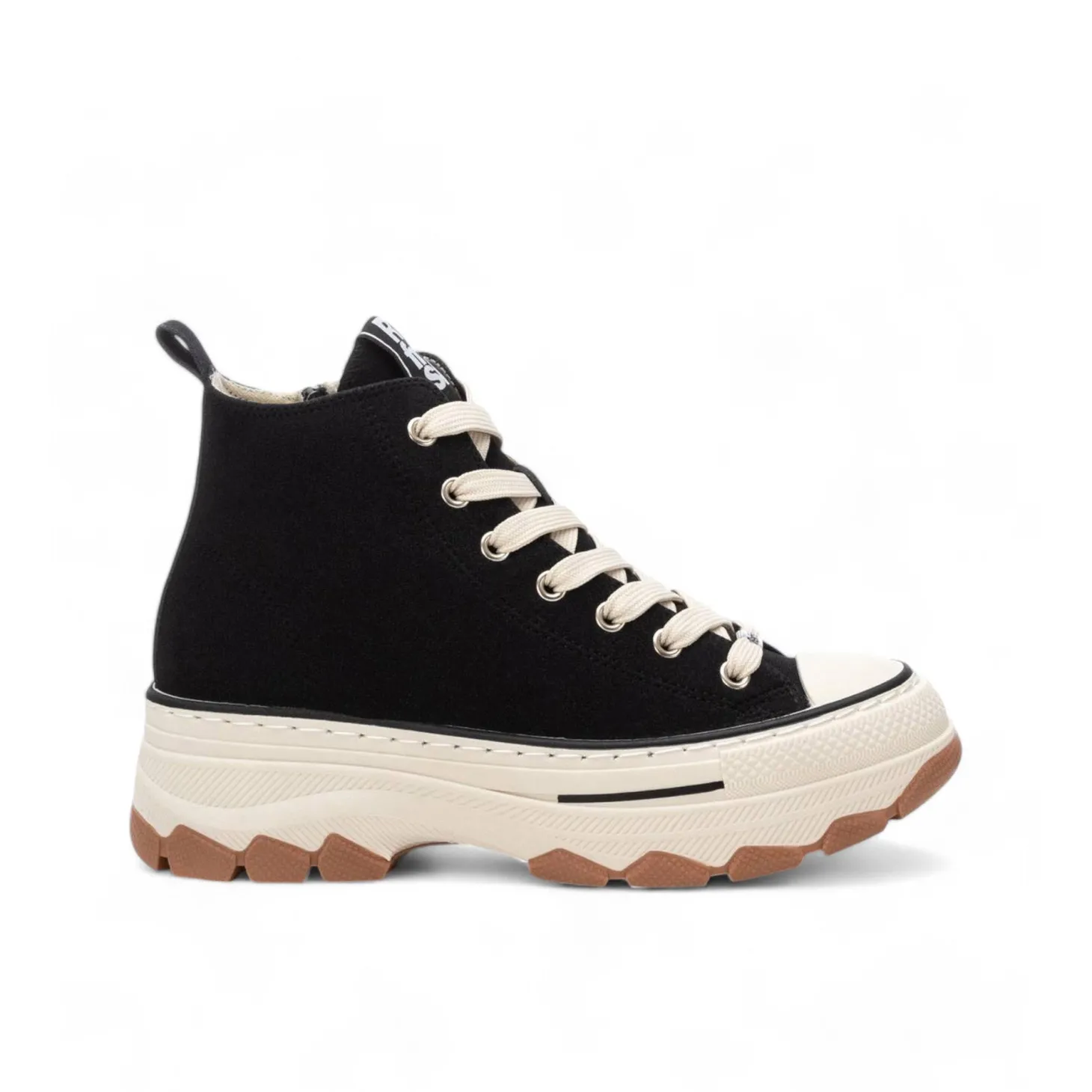 Sneakers alta con plateau nero