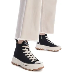 Sneakers alta con plateau nero