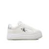 Sneakers bold platform e logo low bianco/argento