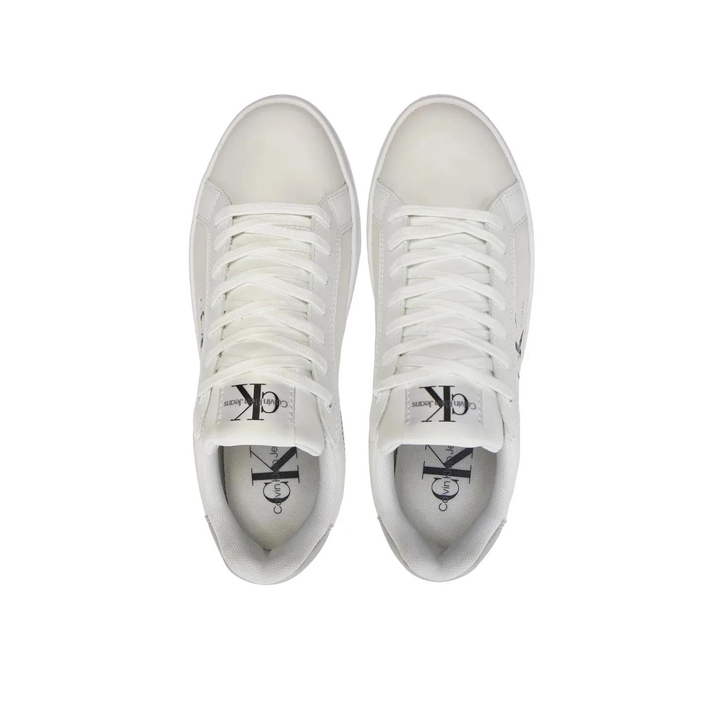 Sneakers bold platform e logo low bianco/argento