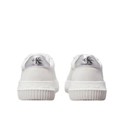 Sneakers chunky cupsole con logo laterale bianco/argento