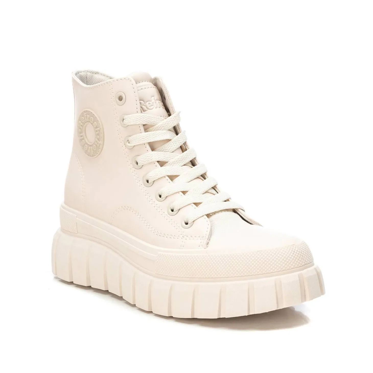 Sneakers con suola bold e cerniera beige