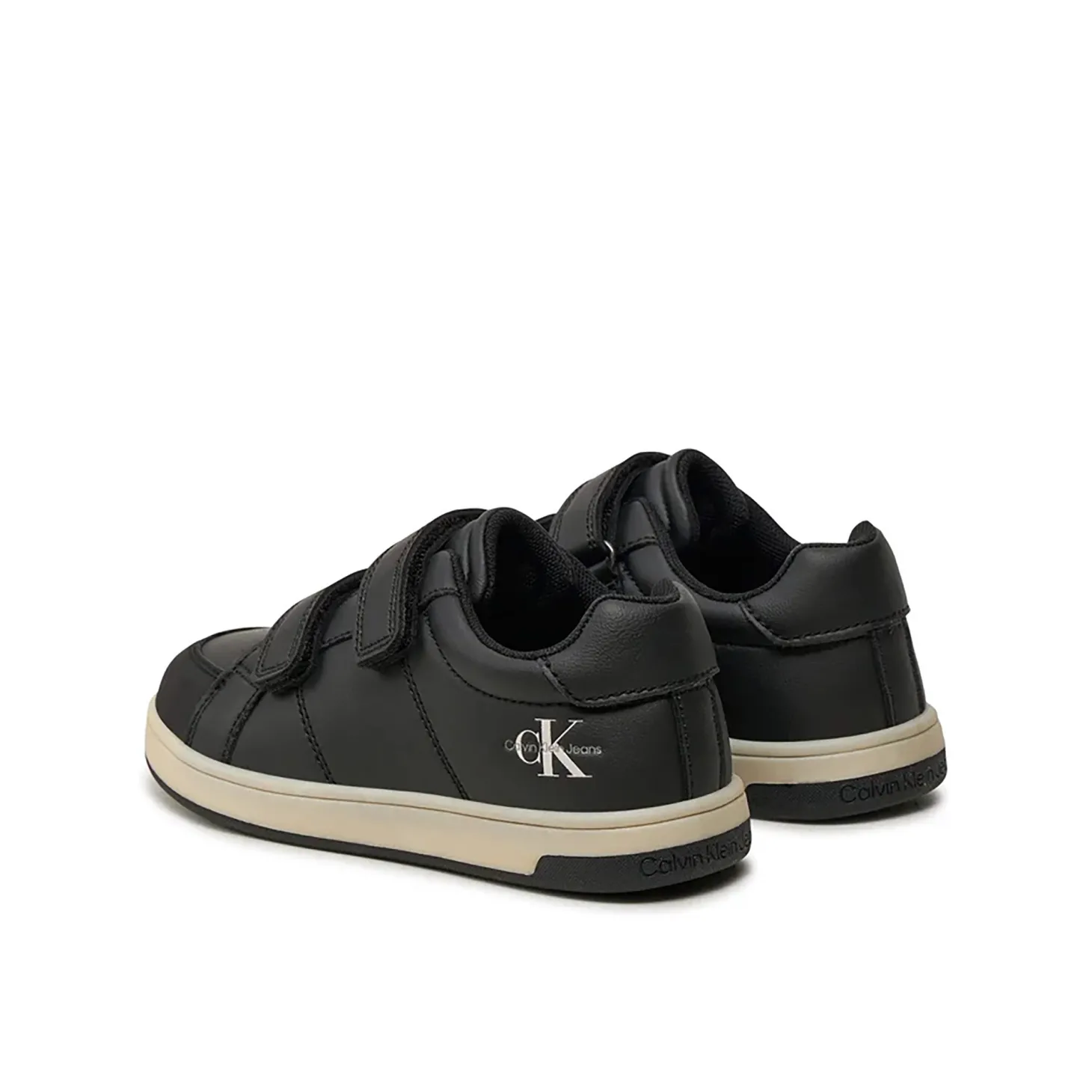 Sneakers junior con chiusura a velcro con logo posteriore nero