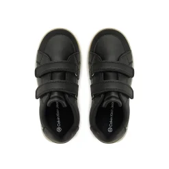 Sneakers junior con chiusura a velcro con logo posteriore nero