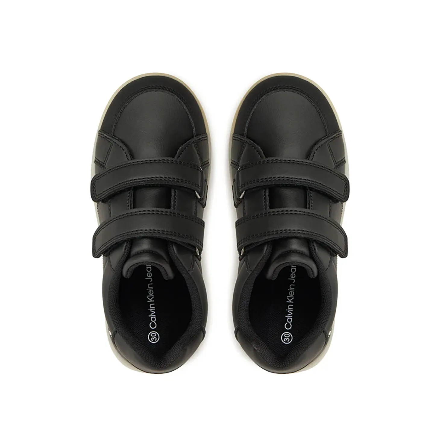 Sneakers junior con chiusura a velcro con logo posteriore nero
