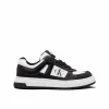 Sneakers junior in ecopelle nero/bianco