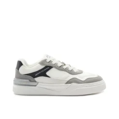 Sneakers suede/mesh bianco/nero