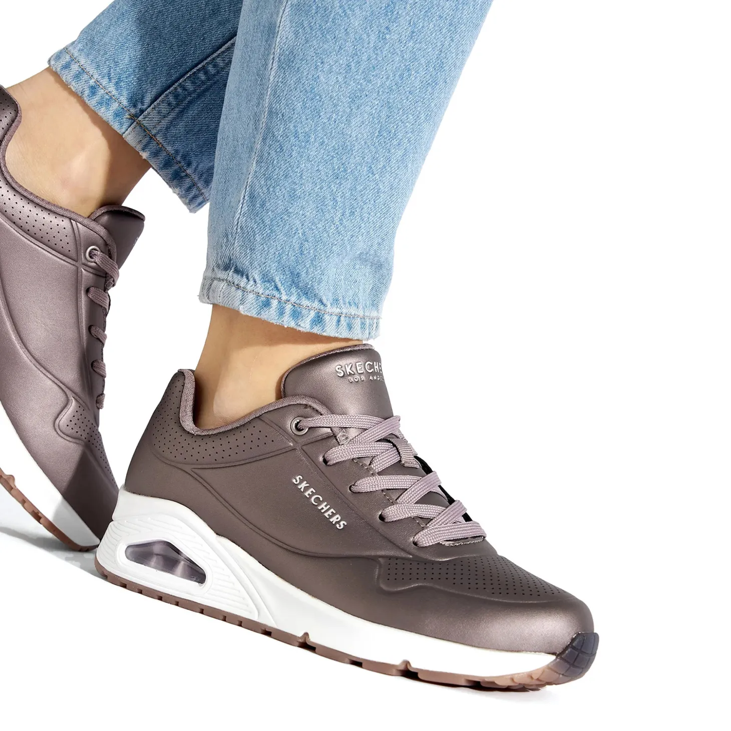Sneakers uno Rose Bold con intersuola rialzata rosa