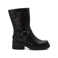 Stivaletti biker con fibbie nero