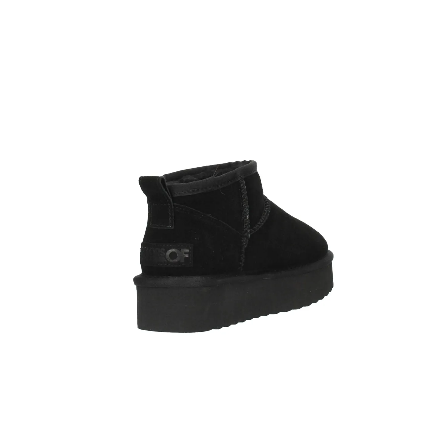 Stivaletto platform suede con fodera in lana nero