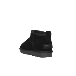 Stivaletto suede con fodera in lana nero