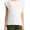 T- shirt con maniche con rouches bianco
