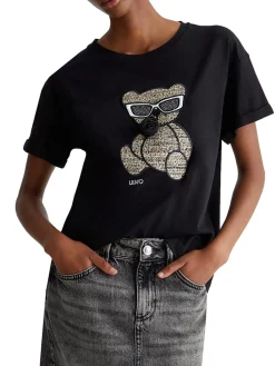 T- shirt manica corta chan bear nero