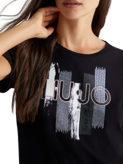 T- shirt manica corta jersey nero