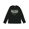 T- shirt manica lunga stampa jersey nero
