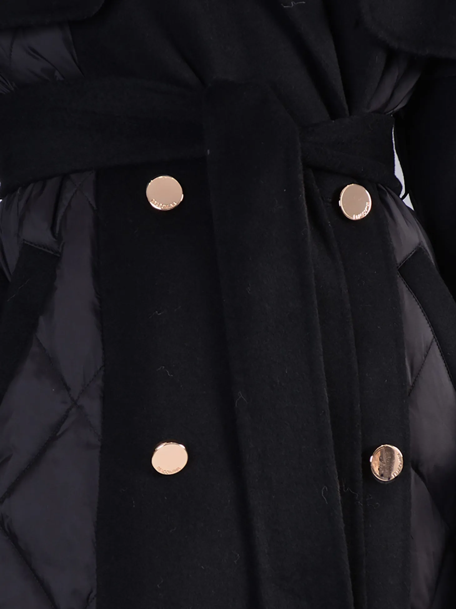Trench con dettagli trapuntati nero