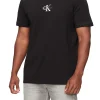 T-shirt a maniche corte con logo ricamato nero