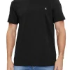 T-shirt a maniche corte con logo sul petto nero