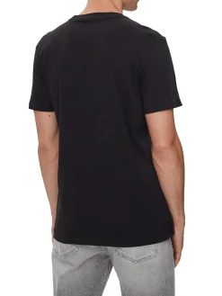 T-shirt a maniche corte con grafica del logo sul petto nero