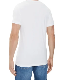 T-shirt a maniche corte con stampa logo frontale bianco