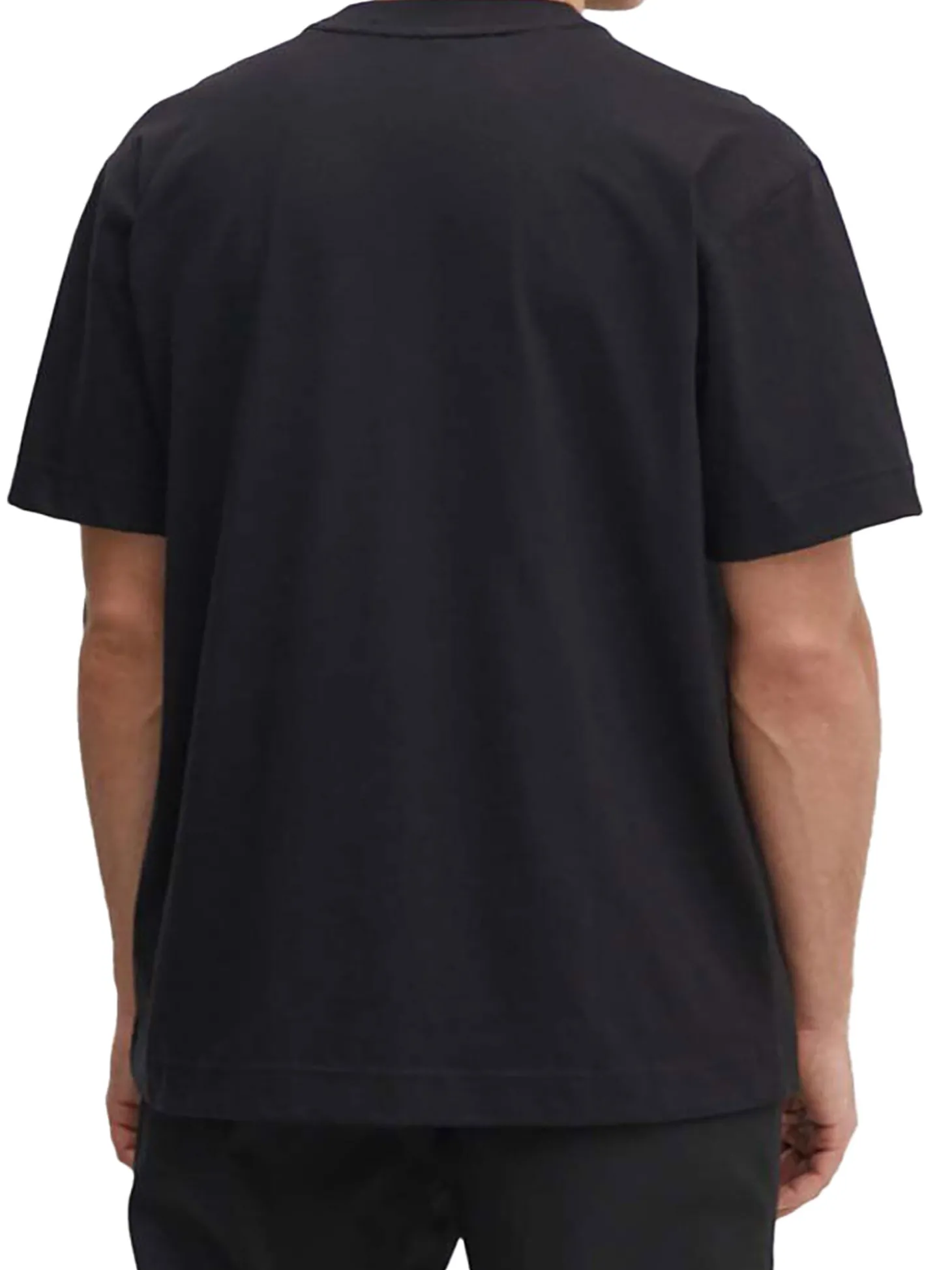 T-shirt a maniche corte con logo sul petto nero