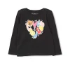 T-shirt a maniche lunghe Guess con stampa Love nero