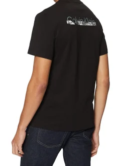 T-shirt back logo graphic nero