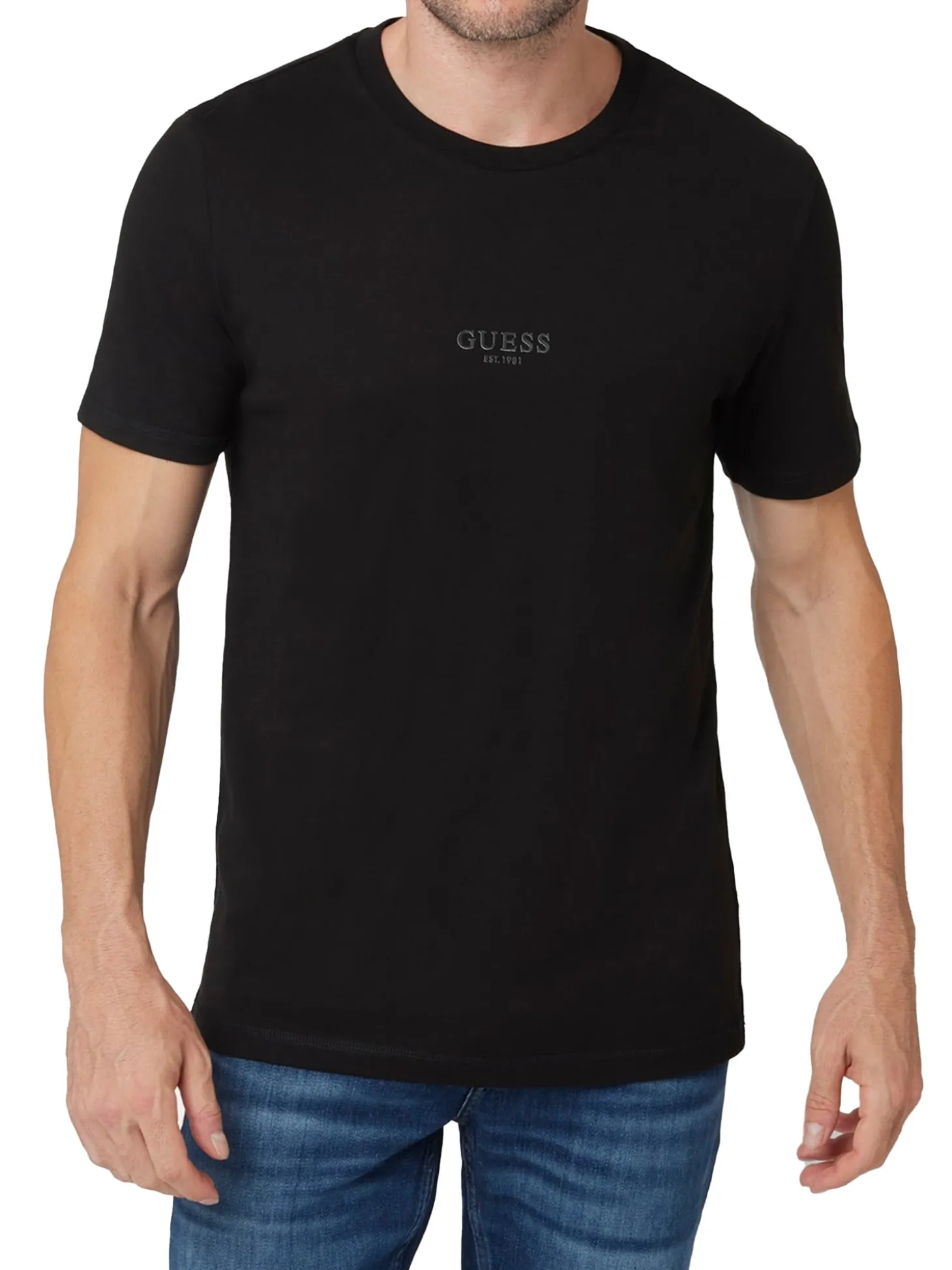 T-shirt basic logo frontale Aidy nero