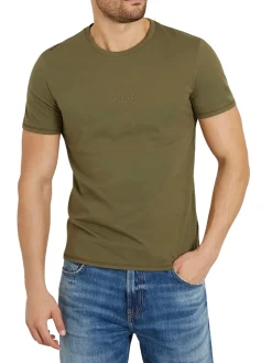 T-shirt basic logo frontale Aidy verde militare