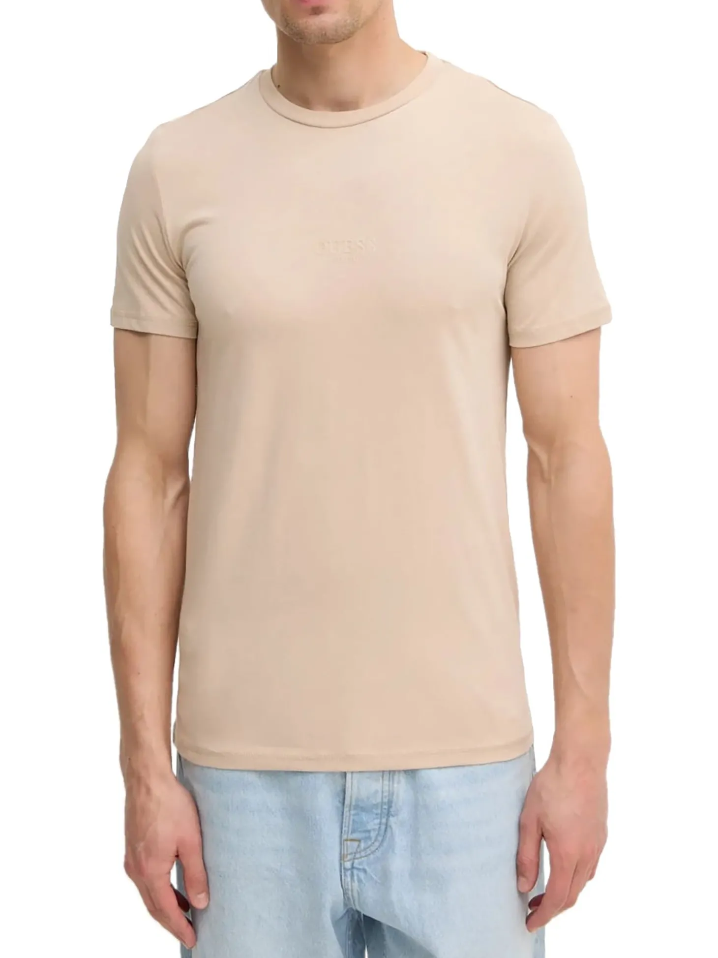 T-shirt basic logo frontale Aidy sabbia