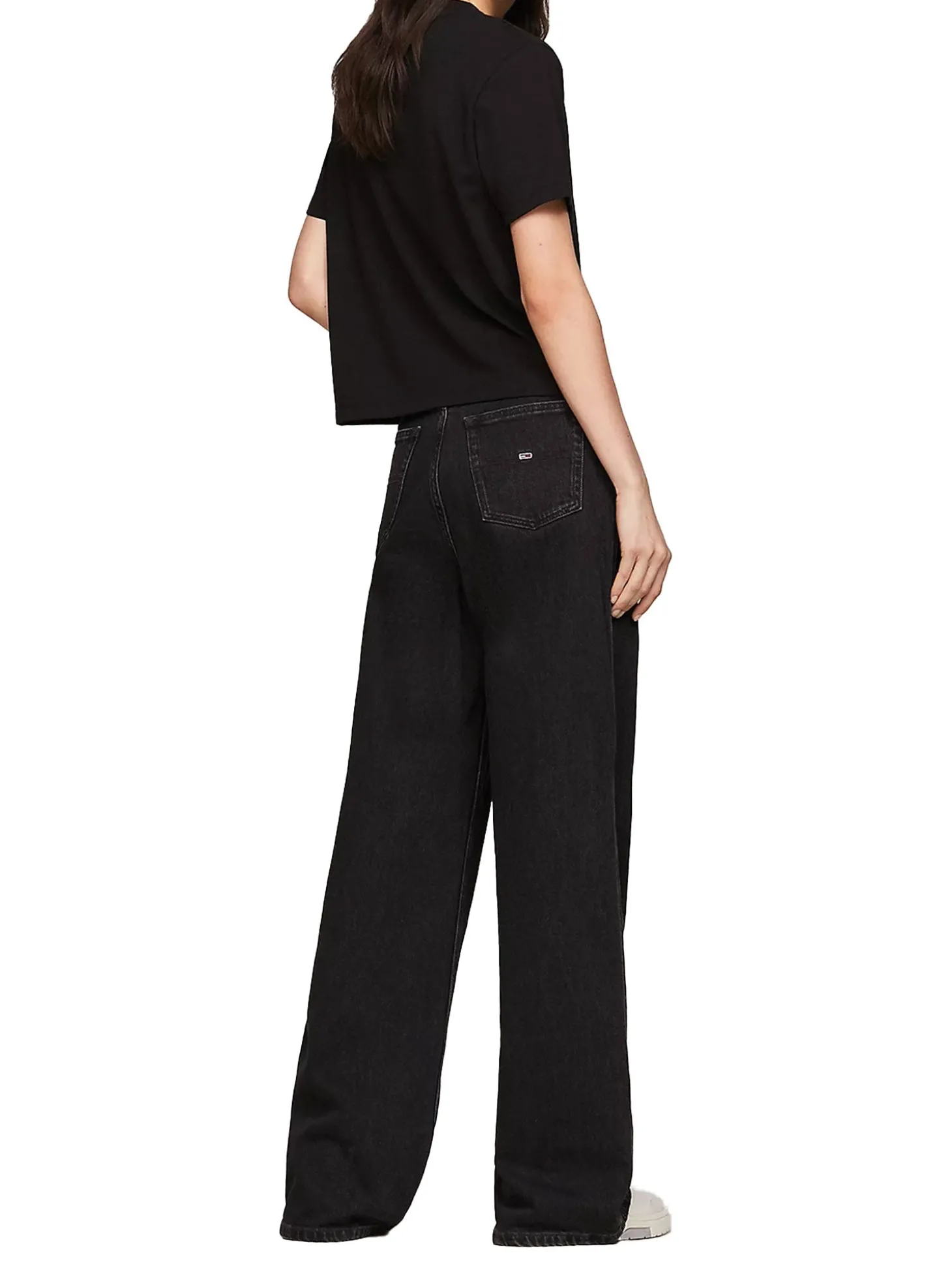T-shirt classic fit boxy badge nero