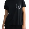 T-shirt con logo sul petto nero