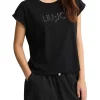 T-shirt con logo sul petto nero