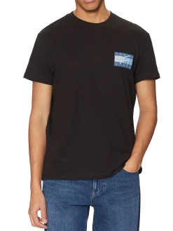 T-shirt con logo tjm rwb flag nero