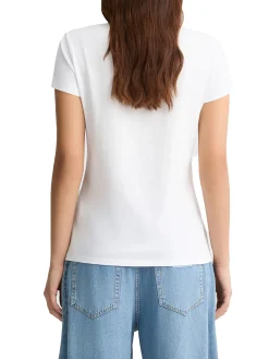 T-shirt con stampa con lucchetto bianco