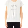 T-shirt con stampa con scritte bianco