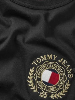 T-shirt Iconica logo crest nero