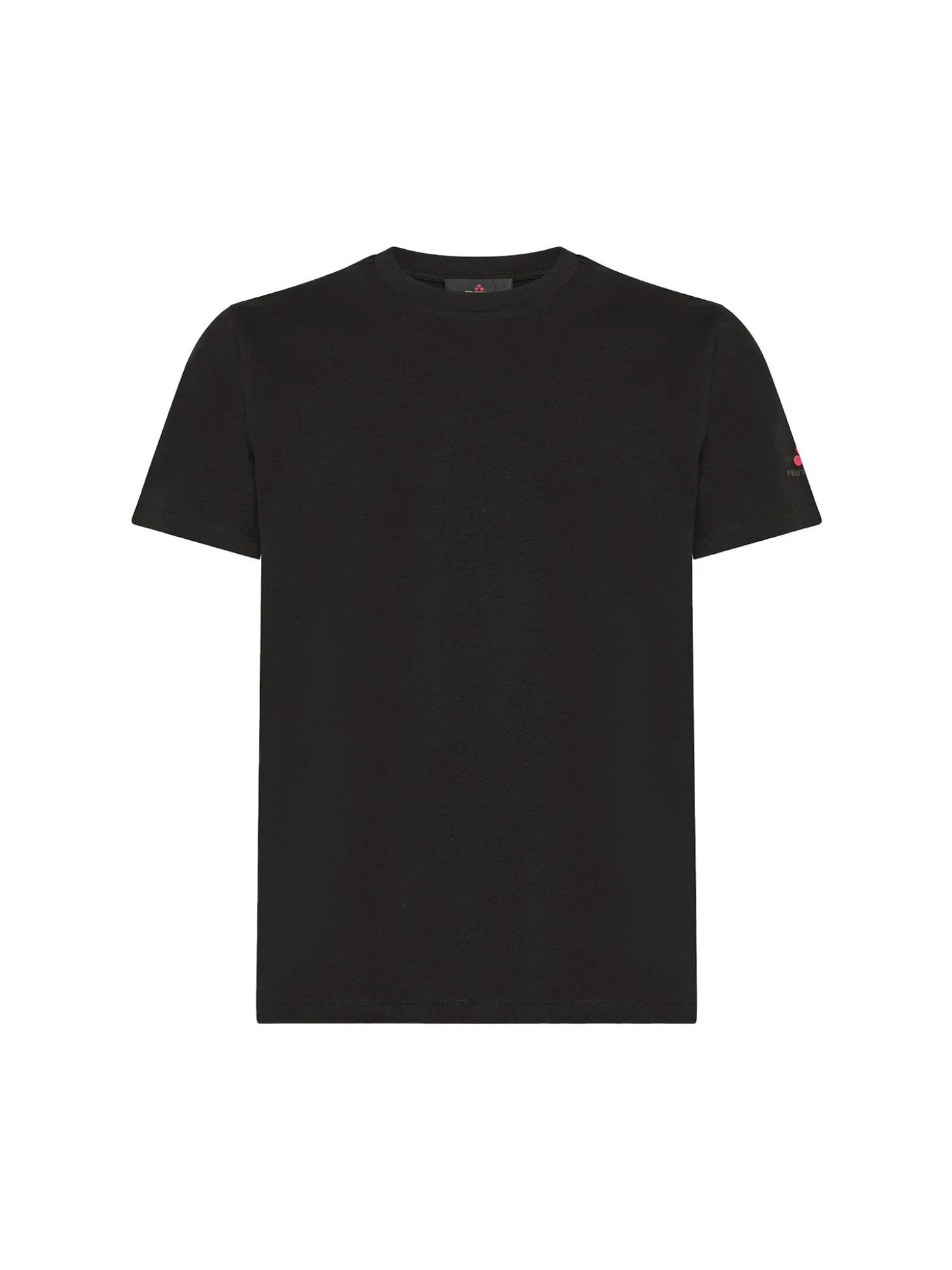 T-shirt in cotone stretch e logo nero