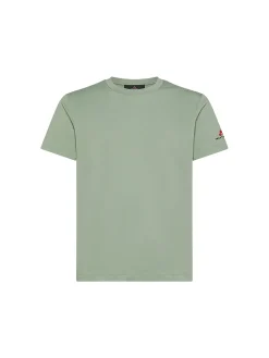 T-shirt in cotone stretch e logo verde