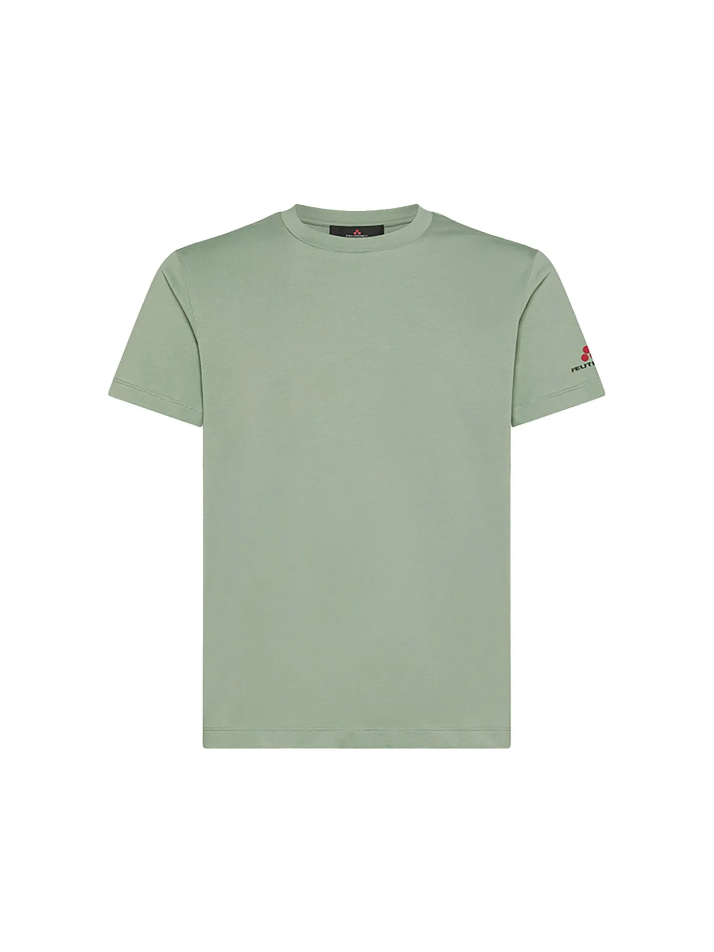 T-shirt in cotone stretch e logo verde