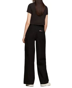 T-shirt in jersey di cotone washed Slim fit crop con stampa labbra ner