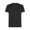 T-shirt in piquet stretch di cotone e seta blu