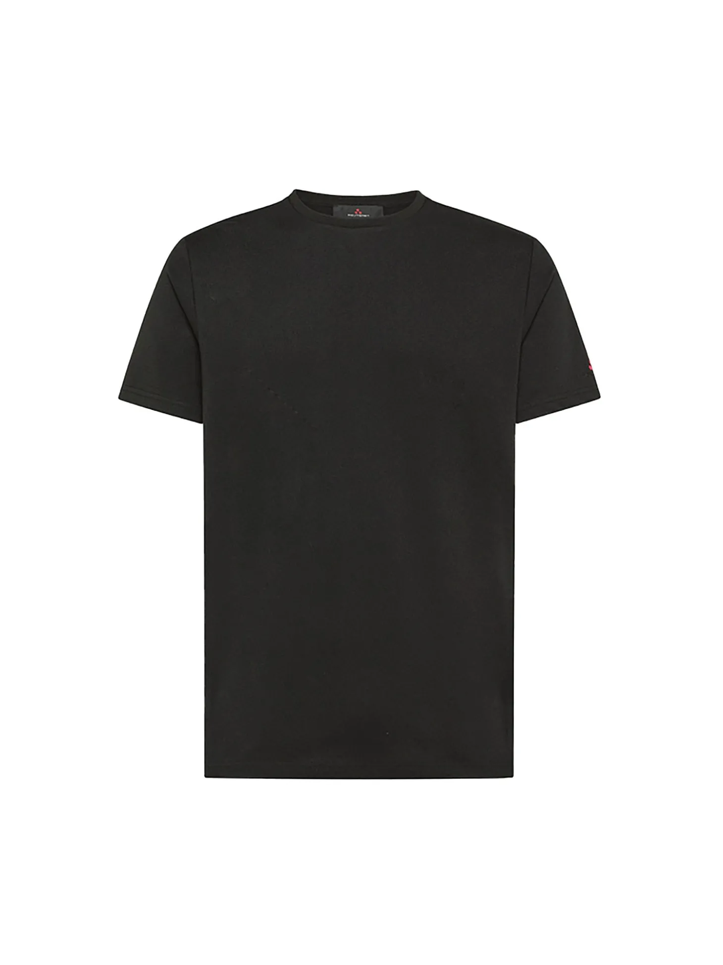 T-shirt in piquet stretch di cotone e seta nero
